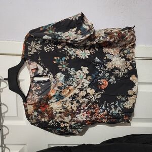 Floral Black Women's Top